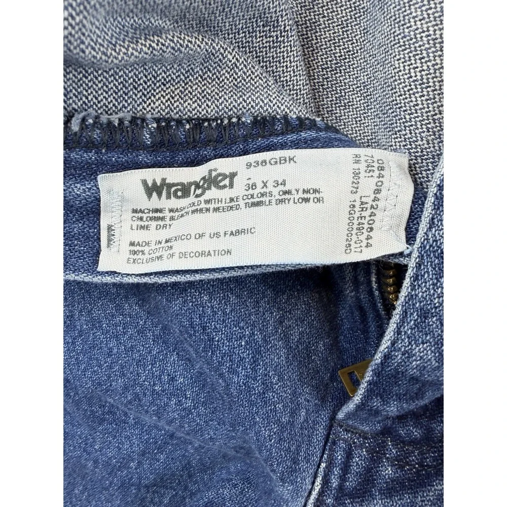 Wrangler Jeans Mens 36x34 Cowboy Cut Slim Fit‎ Dark Wash Cotton 936GBK (34x33.5)